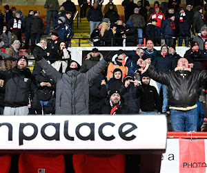 Les supporters du RWDM retrouvent le sourire avant le match au Cercle Bruges