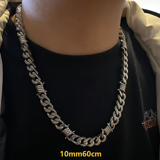 Title 6, New Thorn Cuban Chain Matte Frosted Necklace fo...