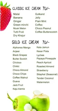 Thanco's Natural Ice Cream menu 1