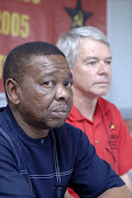 OPPOSED: BEE has benefitted only elite, says Blade Nzimande. 22/07/07. Sowetan.

Blade Nzimande SACP General Secretary and Jeremy Cronin SACP Deputy General Secretary. Pic: Tyrone Arthur. 27/11/05. © Business Day.