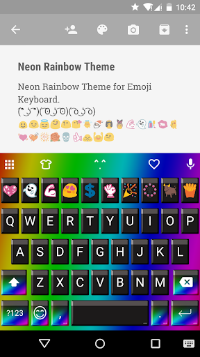 Neon Rainbow Emoji Keyboard