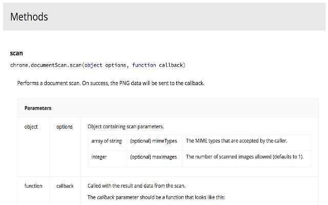 Document Scanning API Sample chrome extension