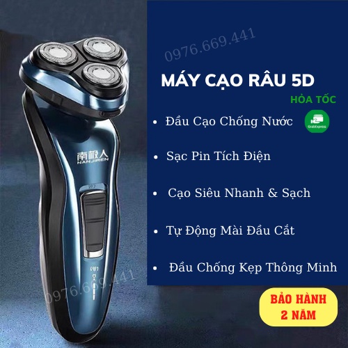 Máy Cạo Râu Đa Năng Máy Cạo Râu Mini Lưỡi Cạo Nổi 5D Ôm Mặt Sạc Pin Siêu Bền Đầu Cạo Chống Nước Đèn Rọi Ray Asaki