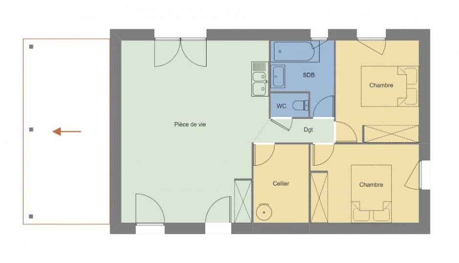 Vente maison neuve 3 pièces 62 m² à Lanester (56600), 286 336 €