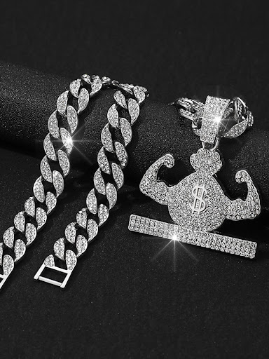 Title 3, Hot Sale Hip-hop Street Hercules Purse Necklace...