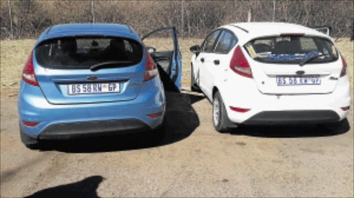 TWO OF A KIND: tHANDI vILAKAZI HAD HER BLUE Ford fiesta impounded by the police after it was discovered it was a clone of the legitimate white one PHOTO: Supplied