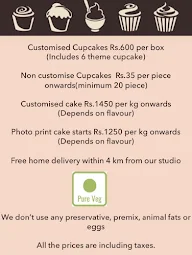 Fervour Cake Studio menu 1