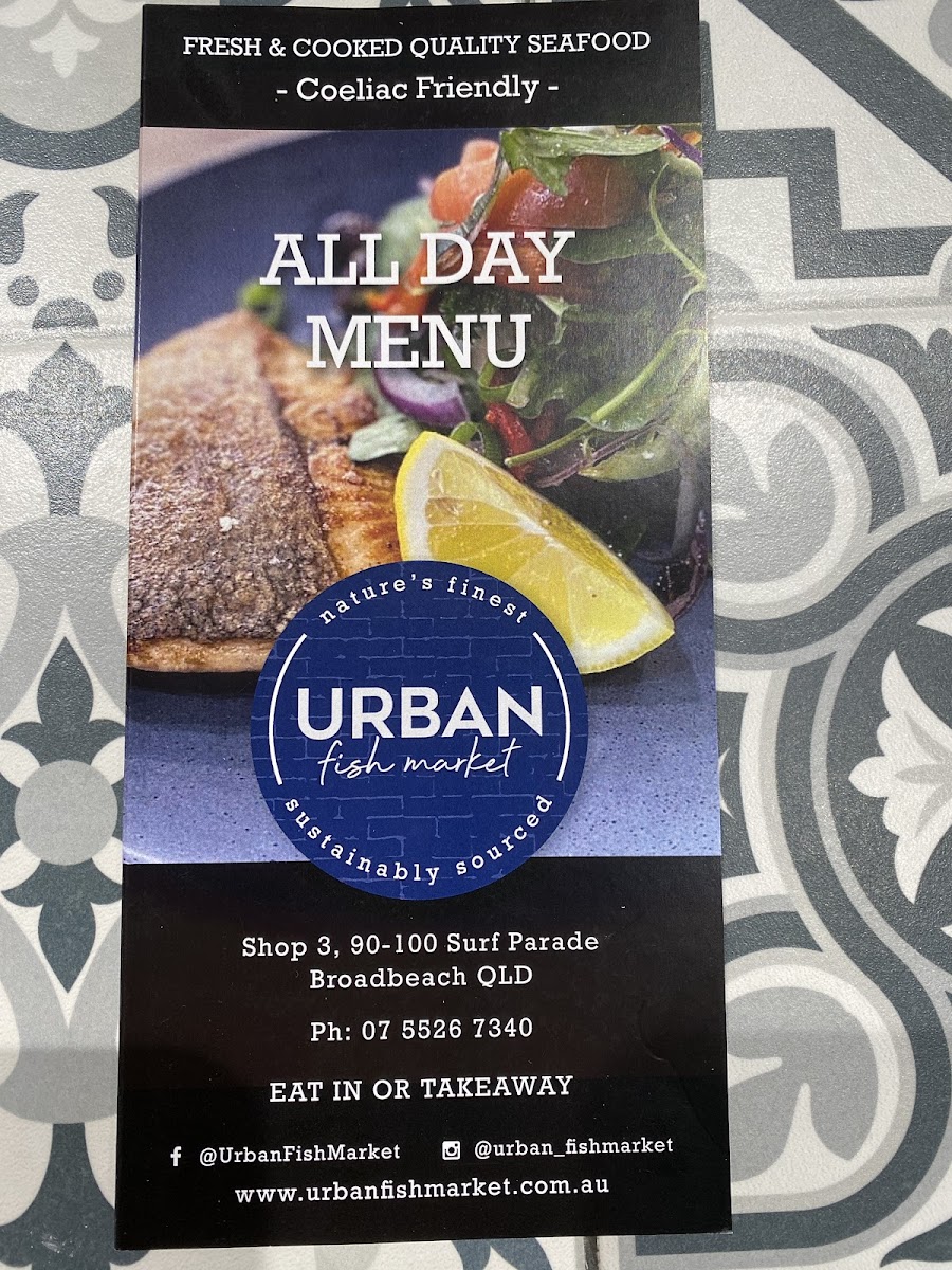 Urban Eatery & Cafe gluten-free menu