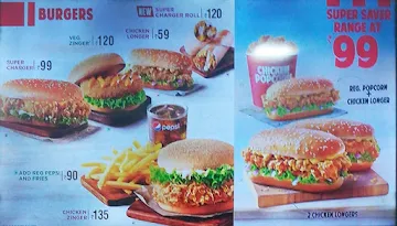 KFC menu 