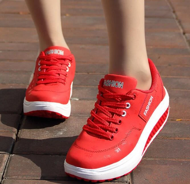 Sneakers con Plateau da Donna Stringate Casual Antiscivolo Traspiranti Stampa Coreana Scarpe Sportive Rialzate