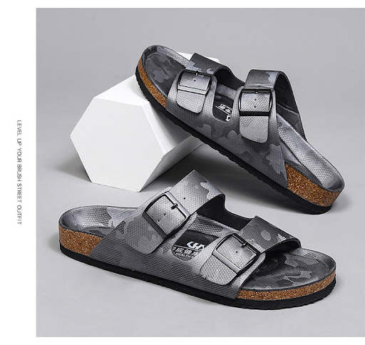 Title 15, Platform Slippers Unisex Frosted Leather Double...