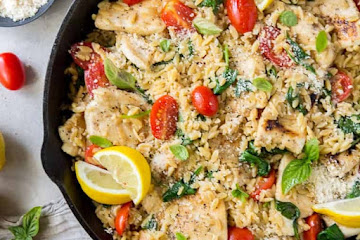 One Pot Lemon Chicken with Orzo