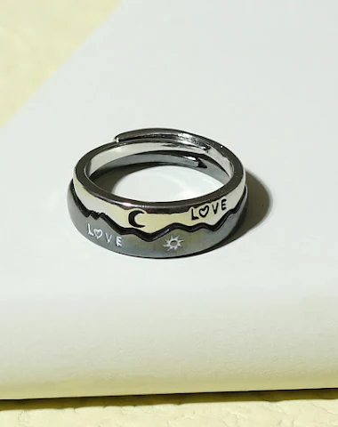 Bague de couple Soleil, Lune et Éto - 0