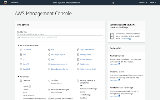 AWS Console Labels