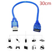 Dây Cáp Nối Dài Usb 2.0 Dài 30Cm - Cáp Nối Đầu Cái Sang Đầu Đực Dài 30Cm