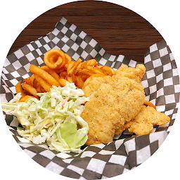 Four Pieces Chicken Strips with Curly Fries & Tangy Coleslaw