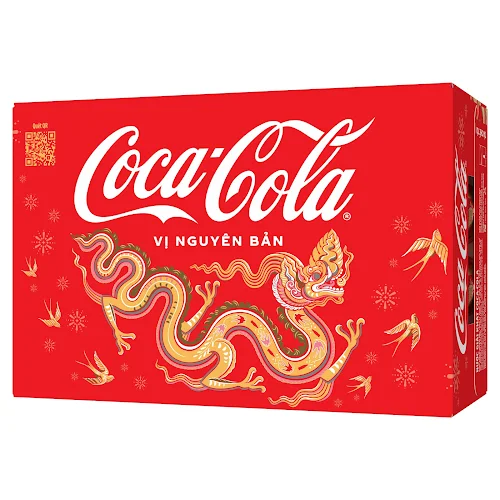 Thùng 24 Nước Giải Khát Coca-Cola Vị Nguyên Bản Original 320ml - Bao Bì Tết