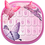 Cover Image of Herunterladen Pink Butterflies Keyboard 3.0.8 APK