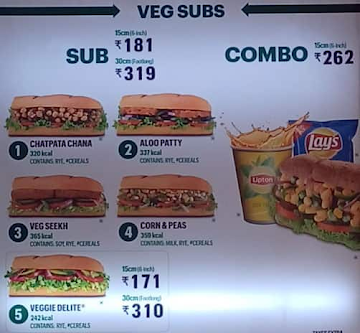 Subway menu 