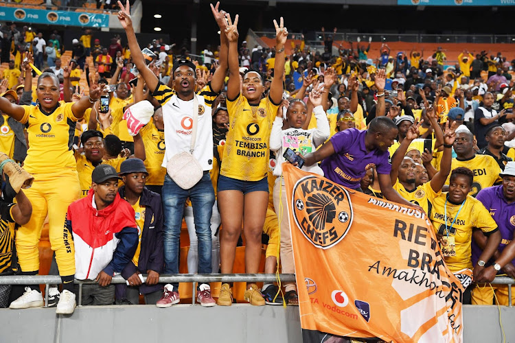 Kaizer Chiefs fans during the DStv Premiership match against SuperSport United at FNB Stadium on September 17.