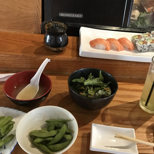 Great lunch special. $14 Sake lover rolls, miso soup and salad. All gluten free. They offer gf soy sauce too. One of my favorite spots.