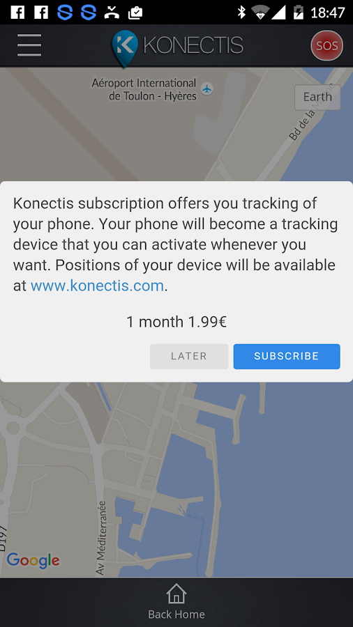   KONECTIS tracking via phone – Screenshot 