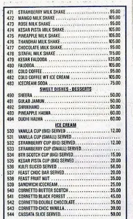 Vasant Refreshments menu 3