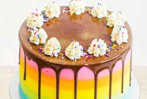 Eggless Chocolate Rainbow Delight Fusion Cake [500 Grams]