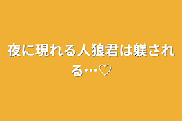 夜に現れる人狼君は躾される…♡