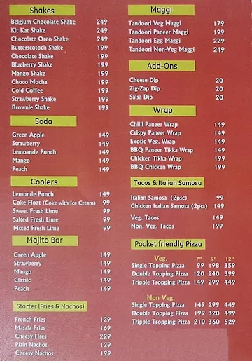 Osm Pizza menu 