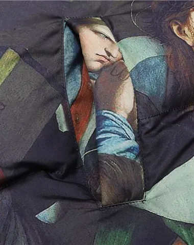 Men's cotton coat with contrast sti - 1