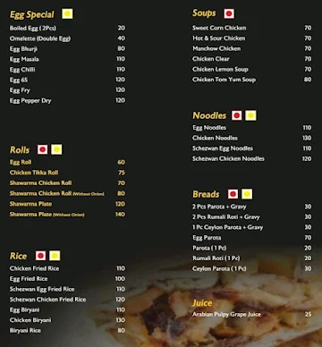 Kabab Central menu 