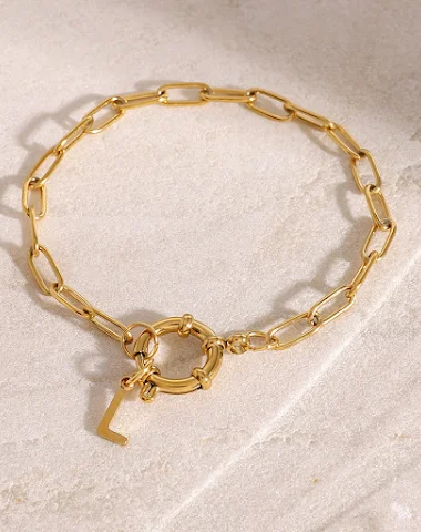 Bracelet Lettre Anglaise en Acier I - 1