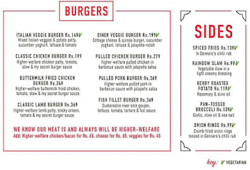 Jamie Oliver's Diner menu 