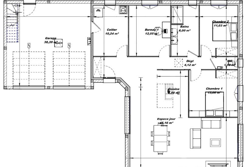  Vente Terrain + Maison - Terrain : 1 077m² - Maison : 113m² à Beaulandais (61140) 