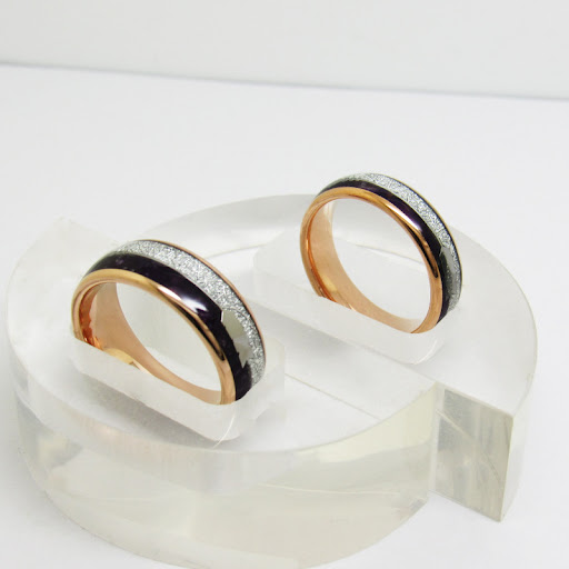 Title 3, WRY Tungsten Gold Couple Rings Full Electric Ro...
