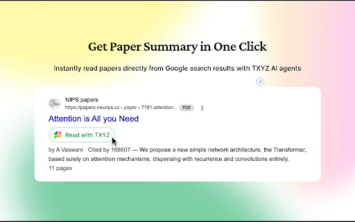 TXYZ Instant Paper Insights: Get Paper Summary in One Click