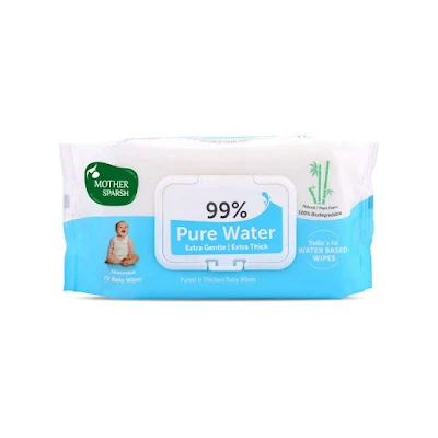 Mother Sparsh Baby Wipes 99% Pure Water Unscented 1x72