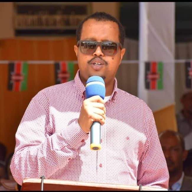 Wajir South MP Mohamud Oomar speaking at a past event.