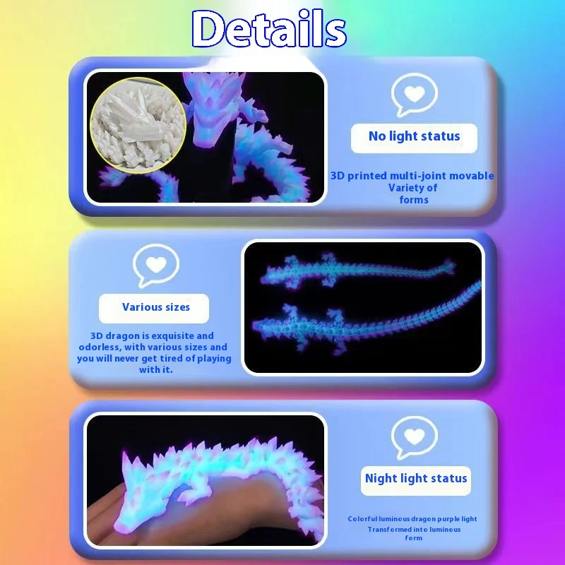 Title 3, 3D Printing Luminous Crystal Dragon Chinese Dra...
