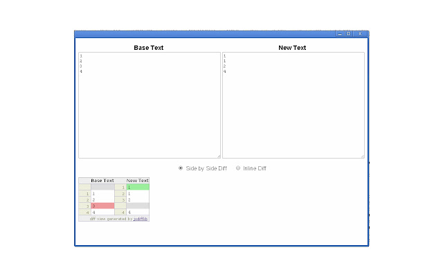 Text Diff (jsdifflib) chrome extension
