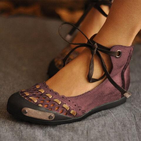 Title 5, Womens Flat Casual Shoes with Holes in Large S...