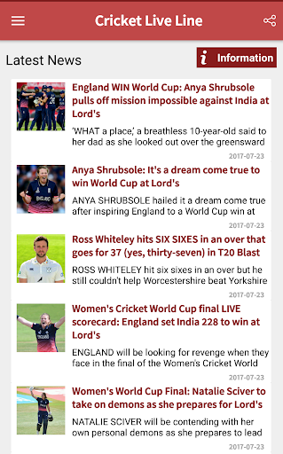 Screenshot Cricket Live Line