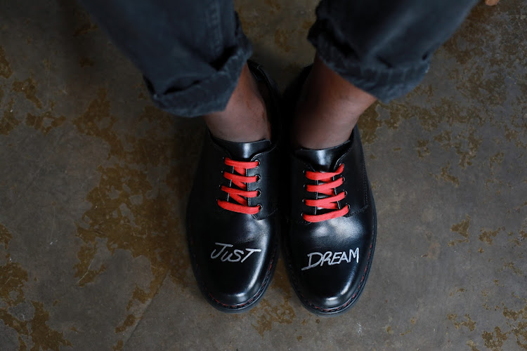 Inga Atelier's shoes have inclusive slogans, such as “Black Lives Matter”, on them.