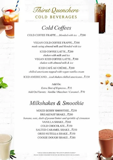 August Cafe menu 