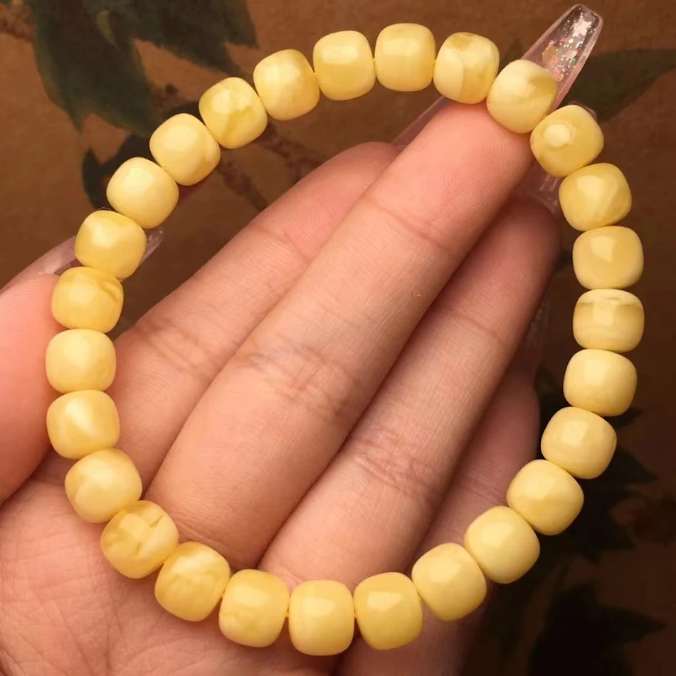 Natuurlijke Bijenwas Oude Gele Kip Vet Was Rijke en Volle Enkele Cirkel Armband Ambachten Accessoires Ornamenten.