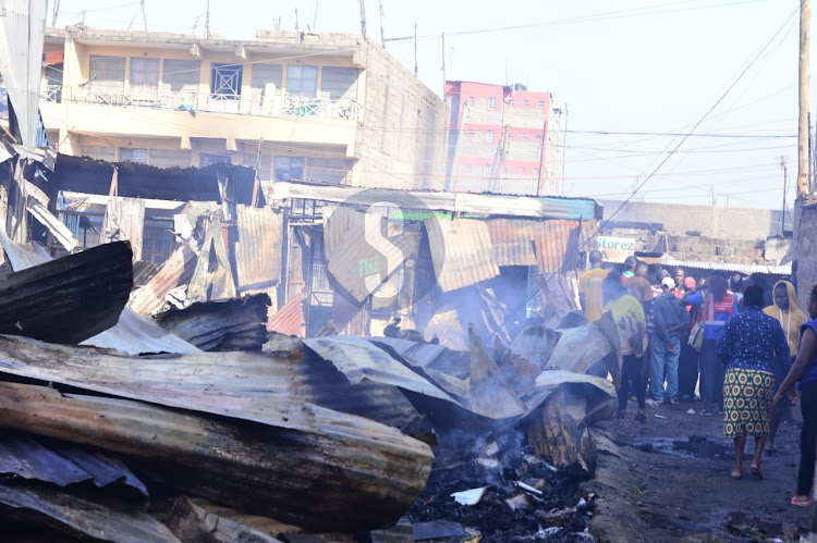 Destruction that was left behind by a gas explosion in Embakasi on February 2, 2024