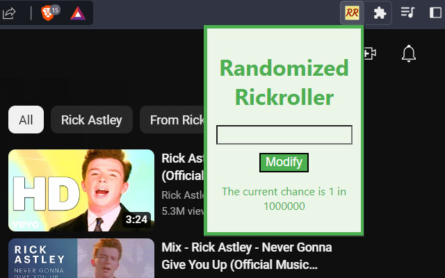 Rickroll Extension