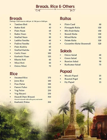 Madhurima Veg menu 