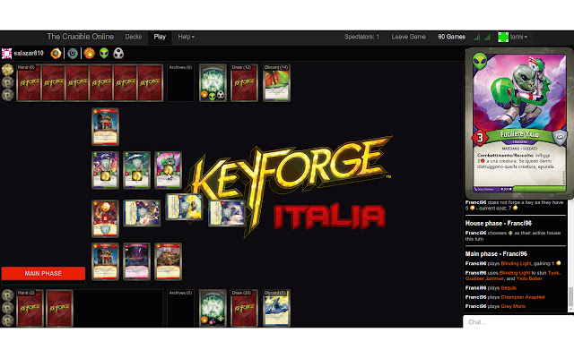 KeyForge Italia Crucible chrome extension